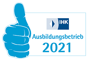 Logo: IHK Ausbildungsbetrieb 2021